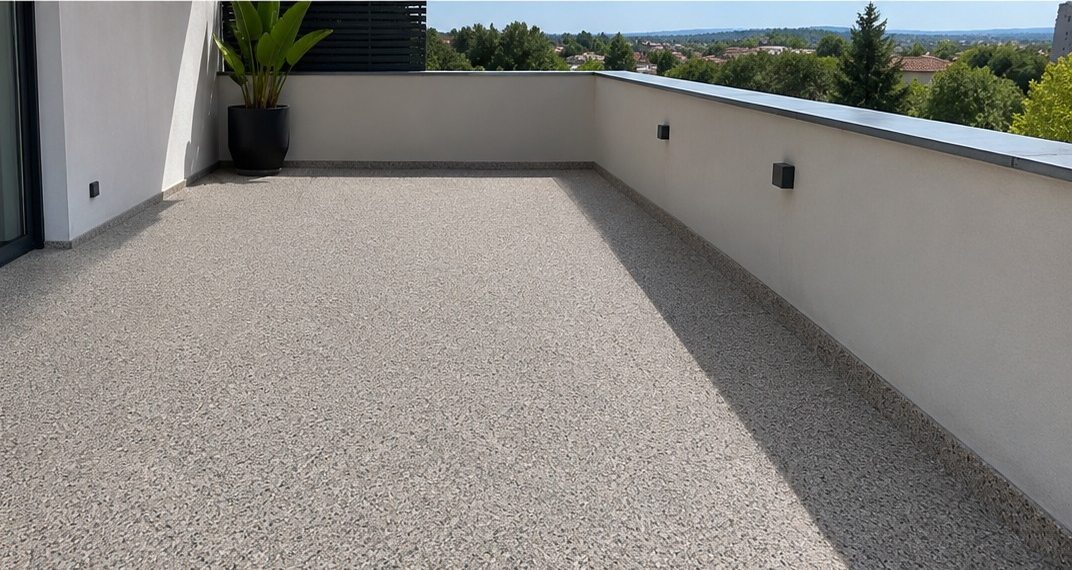 Terraza después de instalar Stone Carpet
